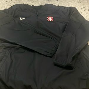 Nike Stanford pullover windbreaker, size L, black, stomach pocket